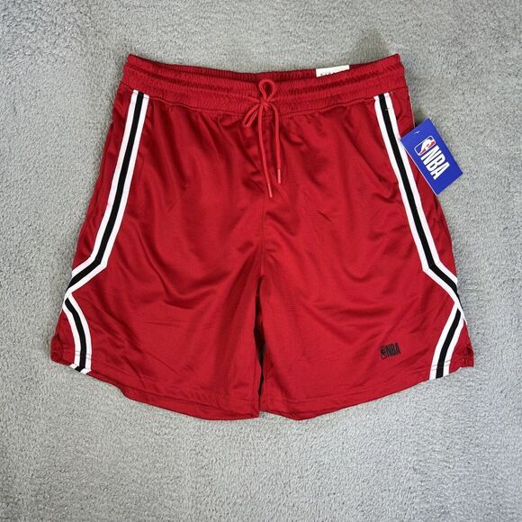 NBA Basketball Shorts Mens Large Red Bulls‎ Colors Gym Running Hoops BBall NEW - Picture 1 of 9